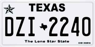 TX license plate DZI2240
