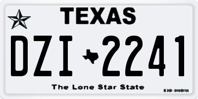 TX license plate DZI2241