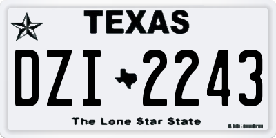 TX license plate DZI2243