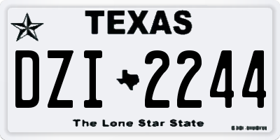TX license plate DZI2244