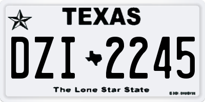 TX license plate DZI2245