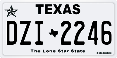 TX license plate DZI2246