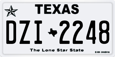 TX license plate DZI2248