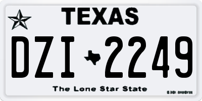 TX license plate DZI2249