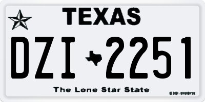 TX license plate DZI2251
