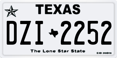 TX license plate DZI2252