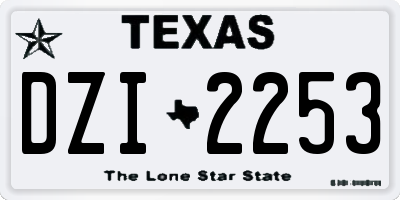TX license plate DZI2253