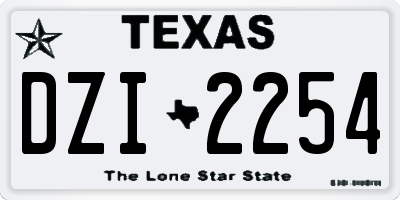 TX license plate DZI2254
