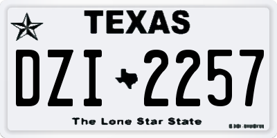TX license plate DZI2257