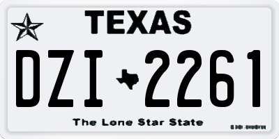TX license plate DZI2261