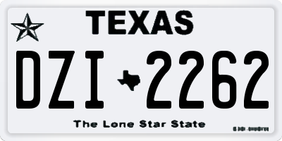 TX license plate DZI2262