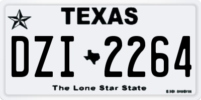 TX license plate DZI2264