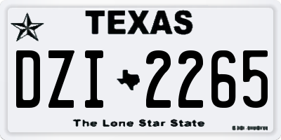 TX license plate DZI2265
