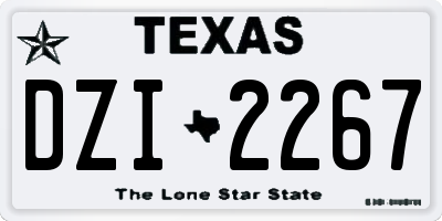 TX license plate DZI2267