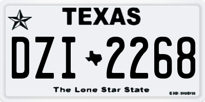 TX license plate DZI2268