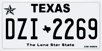 TX license plate DZI2269