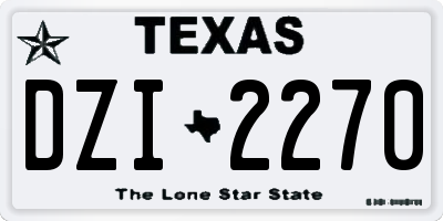 TX license plate DZI2270