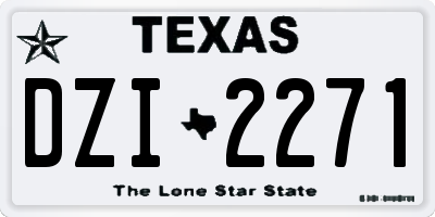 TX license plate DZI2271