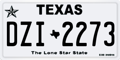 TX license plate DZI2273