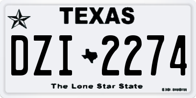 TX license plate DZI2274
