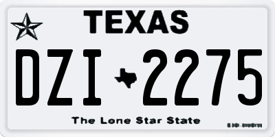 TX license plate DZI2275
