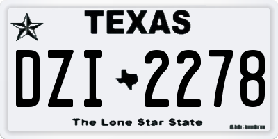 TX license plate DZI2278