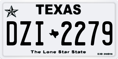 TX license plate DZI2279