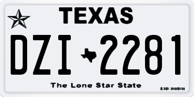 TX license plate DZI2281