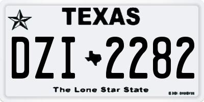 TX license plate DZI2282