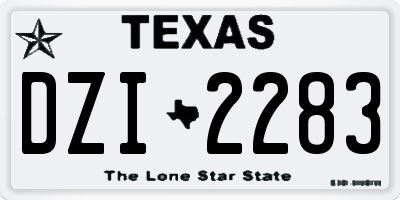 TX license plate DZI2283