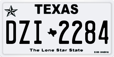 TX license plate DZI2284