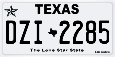 TX license plate DZI2285