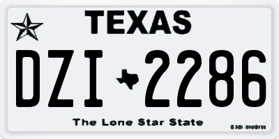 TX license plate DZI2286