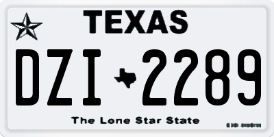 TX license plate DZI2289