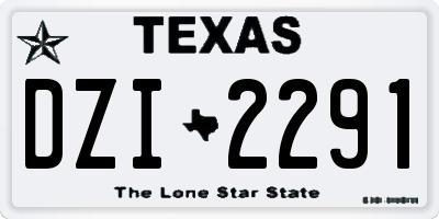 TX license plate DZI2291