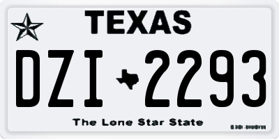 TX license plate DZI2293