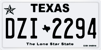 TX license plate DZI2294