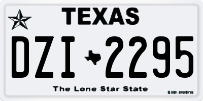 TX license plate DZI2295