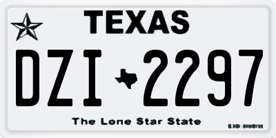 TX license plate DZI2297
