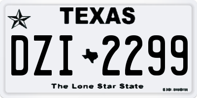 TX license plate DZI2299