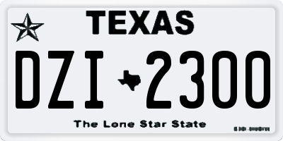 TX license plate DZI2300