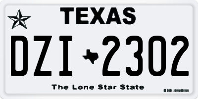 TX license plate DZI2302
