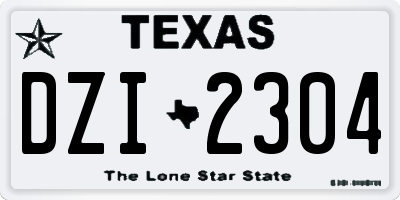 TX license plate DZI2304