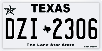 TX license plate DZI2306