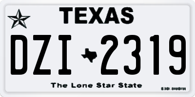 TX license plate DZI2319