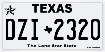 TX license plate DZI2320