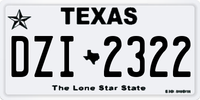 TX license plate DZI2322