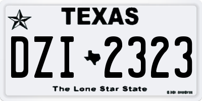 TX license plate DZI2323