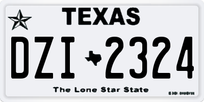 TX license plate DZI2324