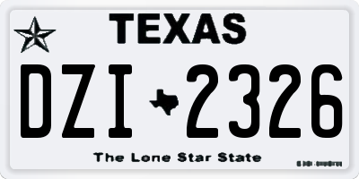TX license plate DZI2326